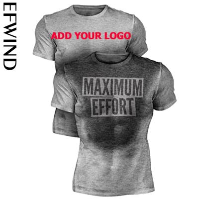 China 2021 QUICK DRY New Tech Sweat Logo Maximum Effort Funny Motivational Custom Made Activated Workout Men Short Sleeve Crazy T-Shirts for sale