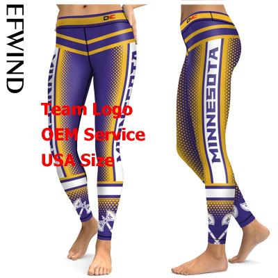 China Hot Selling High Quality Antibacterial Do Not See By Nfl Minnesota Viking Football Teams Fitness Sports Yoga Pants Tights Gaiters for sale