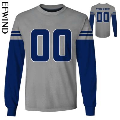 China QUICK DRY Accept Logo Custom Branded American Rugby NFL Football Dallas Cowboys Teams Sports Long Sleeve Unisex Sweatshirt for sale