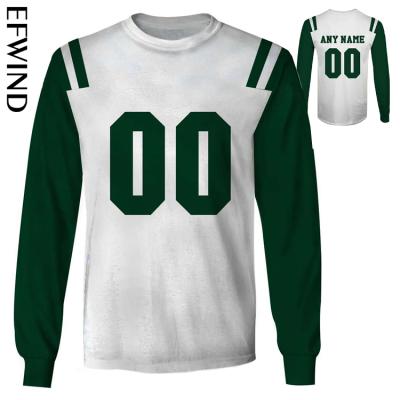 China QUICK DRY Accept Logo Custom Branded American Rugby NFL Football New York Jets Teams Sports Long Sleeve Sweatshirt Unisex for sale