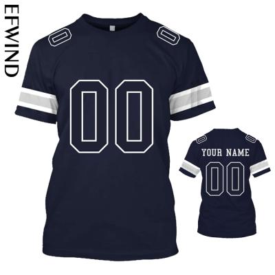 China QUICK DRY Accept Logo Custom Branded American Rugby NFL Football Dallas Cowboys Teams Sports Short Sleeve Unisex Tee T-Shirt for sale