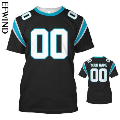 China QUICK DRY Accept Custom Branded Logo American Rugby Football Carolina-Panther-s NFl Teams Sports Short Sleeve Unisex Tee T-Shirt for sale