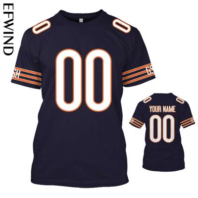 China QUICK DRY Accept Custom Branded Logo American Rugby Football Chicago-Bear-S NFl Teams Sports Short Sleeve Unisex Tee T-Shirt for sale