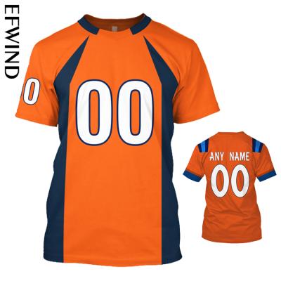 China QUICK DRY Accept Logo Custom Branded American Rugby NFL Football Denver-Bronco-s Teams Sports Short Sleeve Unisex Tee T-Shirt for sale