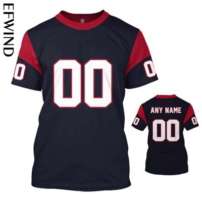 China QUICK DRY Accept Custom Branded Logo American Rugby Football Houston-Texan-s NFl Teams Sports Short Sleeve Unisex Tee T-Shirt for sale