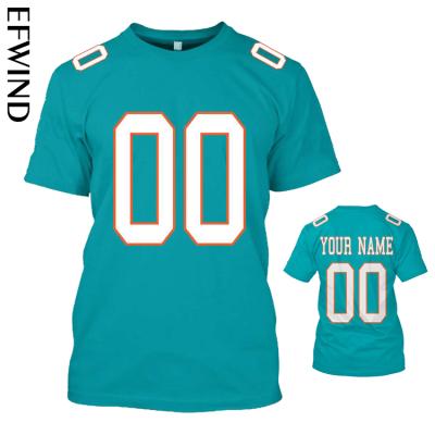 China QUICK DRY Accept Custom Branded Logo American Rugby Football Miami-Dolphin-S NFl Teams Sports Short Sleeve Unisex Tee T-Shirt for sale