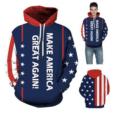 China New Design Anti-wrinkle Pre-Order Accept Custom Logo USA Flag Trump 2020 Make America Great Again Hoodies for sale