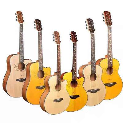 China Customized Cheap Price Chinese Wholesale Custom 30/36/38/40/41 Inch 6 String Acoustic Travel Guitars Body Musical Instrument For Kids Buy for sale