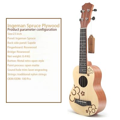 China Wholesale Custom Cheap Concert/Soprano High Quality Home/Outdoor Mini Guitar China 23 Inch Acoustic Ukuleles for sale