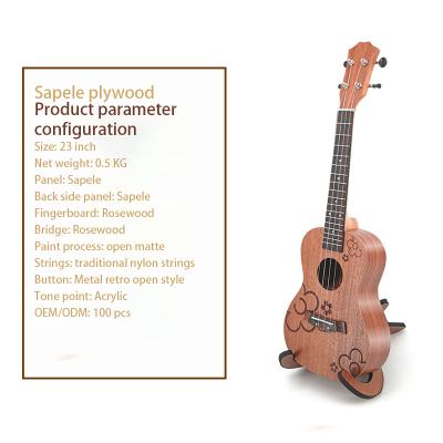 China China Custom Wholesale High Quality Home/Outdoor 23 Inch Concert Sapele Ukuleles for sale