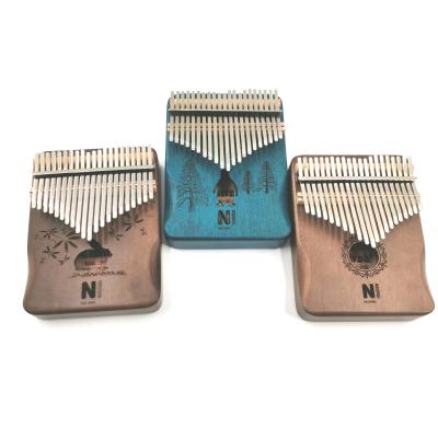 China Wholesale Custom High Quality Cheap Mahogany 21 Key Wooden Mahogany Kalimba for sale