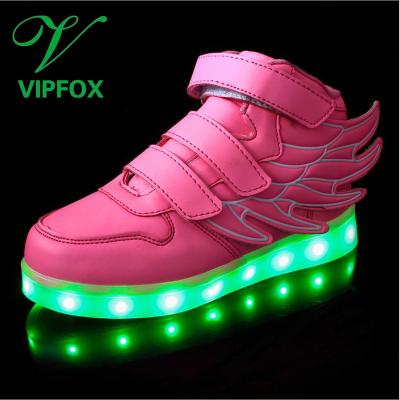 China Fashion\Newest Style Comfortable\Durable With USB Rechargeable Custom Printed Canvas Led Shoes for sale