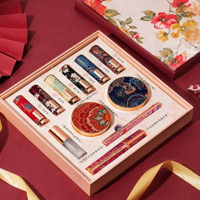 China Oriental Light Lipstick Foundation Gift Box Makeup Embroidery Set Liquid Valentine's Day Gift For Girlfriend for sale