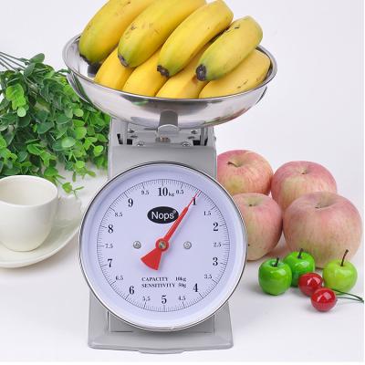 China Painted Stainless Steel + 1kg 3kg 5kg 10kg 20kg Spring Supermarket Food Weighing Mechanical Balance Kitchen Scale With Bowl for sale