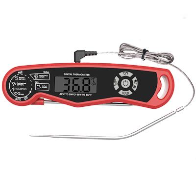 China Red Waterproof ABS 304 Stainless Steel Kitchen Steak Cooking Smart Instant Read BBQ Digital Meat Thermometer with Dual Probe for sale