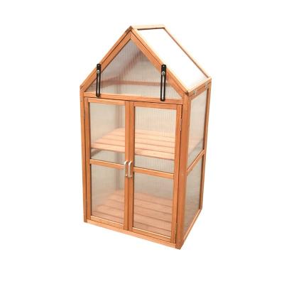 China Easily Assembled Mini Greenhouse Garden Wooden Planter Sheds Layers Chassis for sale