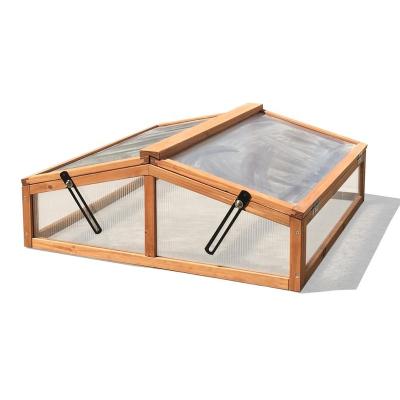 China Easily Assembled Mini Fir Wood Wooden Greenhouse Small Layers Frame Planter Wooden Outdoor Box for sale