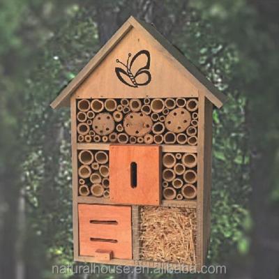 China Sustainable handmade insect house, wooden butterfly shelter for sale