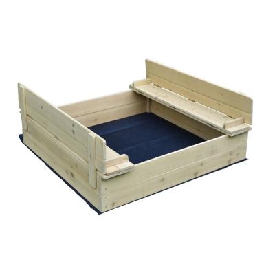 China Foldable Bench Child Sandbox Foldable Bench Natural Solid Wood Wooden Sandbox for sale