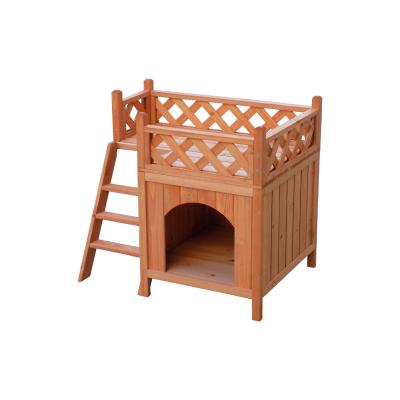 China Sustainable Top-sale Wooden Outdoor Kennel With Balcony for sale