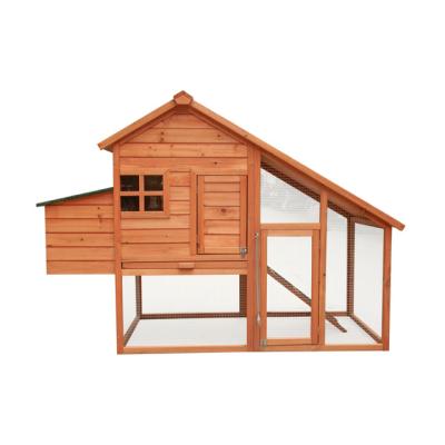 China Easily install the wooden material chicken coop with ramps and egg box for sale