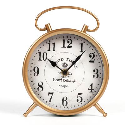 China Factory Sale Unique Metal Metal Clock Classic Desk Table Clock for Table for sale