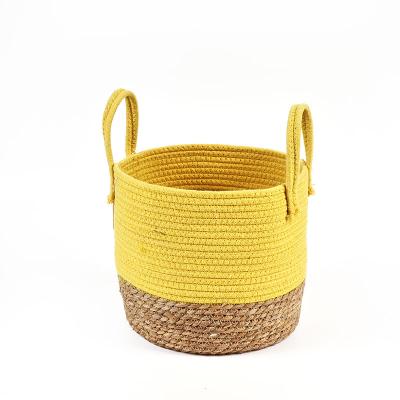 China Super Markets Casual Cotton Rope Laundry Storage Basket Bag for sale