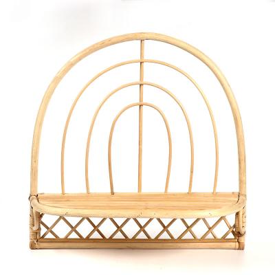 China Industrial professional workpiece decoration cheap elegant metal rattan round shelf for sale