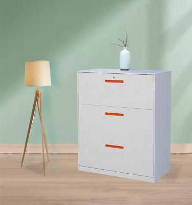 China 3 Drawer Convertible Narrow Steel Side Cabinet White Edge A4 F4 File Cabinet for sale