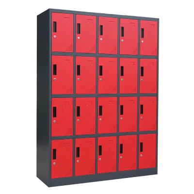 China Office Desk Door Staff Work Clothes Locker Boxed Storage School Locker Cabinet 20 Door Steel Locker Cabinet for sale