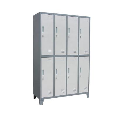 China Multi-doors Option Gym Clothing Bathroom Used Storage Locker Cabinets Metal 8 Door Locker Change Room Steel Lockers for sale