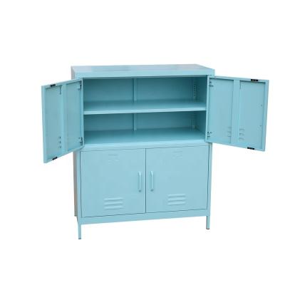 China Living Room Cabinet Clothes Storage Metal Bedroom Office Furniture 4 Doors Steel Locker Wardrobe for sale