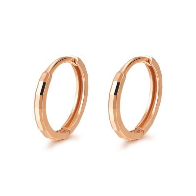 China AU750 circle women earrings TRENDY 18k gold custom jewelry custom gold simple earrings for sale