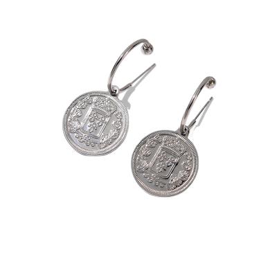 China 2020 TRENDY Fashion Jewelry Earrings 925 Sterling Silver Women Coins Pendant Earrings for sale