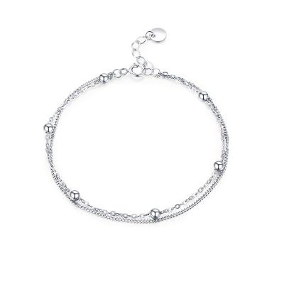 China Simple double-layer S925 sterling silver female cold and style girl's bracelet nc niche design bangle simple silver bangle for sale