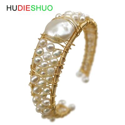 China BOHEMIA Newcomers Fashion Pearl Bracelets Handmade Copper Alloy With Freshwater Pearl Bracelet for sale