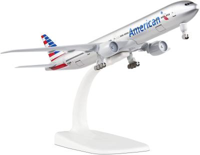 China Asia 20CM alloy scale model simulation zinc alloy passenger aircraft American Airlines Boeing 777 model planes for sale for sale