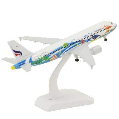 China Thailand Promotion Gift Alloy Bangkok Airlines Die Cast A320 withScale 1/200 Flat Model Airplane A320 with Wheel for Sale for sale