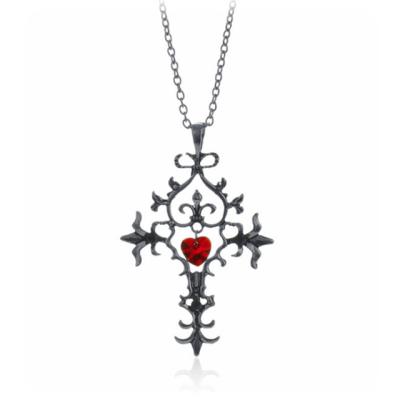 China The Vampire Diaries Antique Cross Pendant Necklace Accessories Combine Sacred Heart Jewelry Antique Cross Pendant Necklace Christian Jesus Necklace for sale