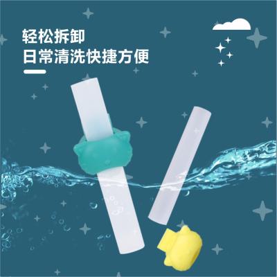 China BPA Free Dietary Supplement Tools Kids Silicone Straw Clip Baby Silicone Straw Custom Clear Clip For Suction Bowl for sale