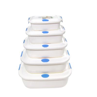 China Hot Selling Freshness Preservation Plastic Container Box PP Square Airtight Food Container Box Set With Lid 5pcs/set for sale