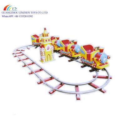 China Kids and adults electric ride on train with tracks christmas carnival games electric train for sale