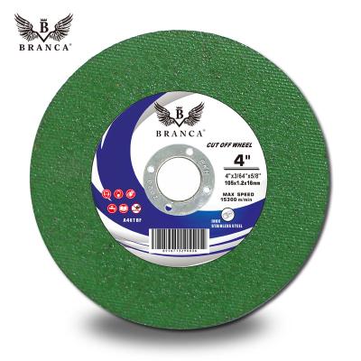 China Wuyi hongsheng green BRANCA 4inch 107x1.2x16mm abrasive rail cutting metal/stainless/hard single net disc for sale