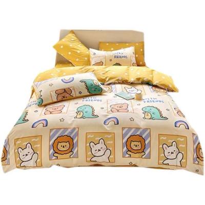 China Non-Toxic Pure Cotton Cartoon Four-Piece Set Type Ins Wind Quilt Cover Sheet Bed Linen Bedding Set Three-Piece 100% Cotton Cotton Set for sale