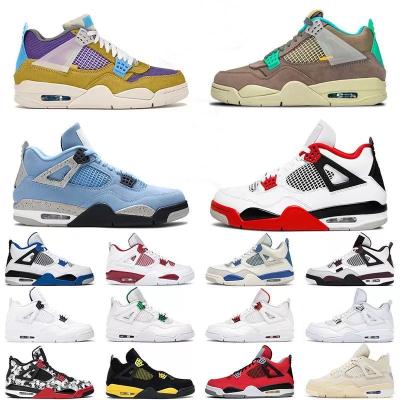 China Air Jordaneliedlys 4 Zapatillas Aire Koni 4 Retro College Blue 4s Off Basketball Style Shoes Running Fitness Style Walking Shoes for sale