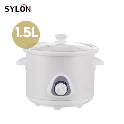 China Hot Selling Cleveer Double Handle White Porcelain Slow Cooker Portable Multifunctional For Kitchen for sale