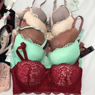 China Manufacturer Breathable New Design Paerlan Front Closure Women Sexy Wireless Bra With Lace for sale