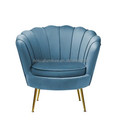 China Excellent Quality Sofa Bed Flower Shape Leisure Sofa Chair Velvet Gold Leg Accent Chair Living Room Sofa for sale