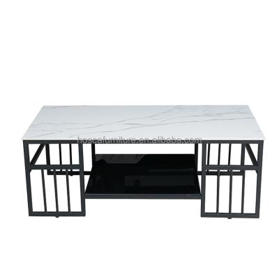 China Stable Modern Ceramic Coffee Table Metal Leg Restaurant Furniture Luxury White Ceramic Tea Table for sale