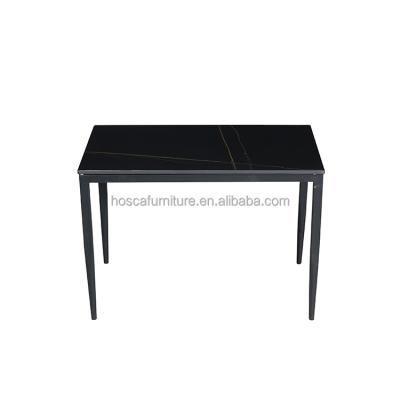 China Stable Modern Style Ceramic Table Black Ceramic Top With Metal Legs Tea Table for sale